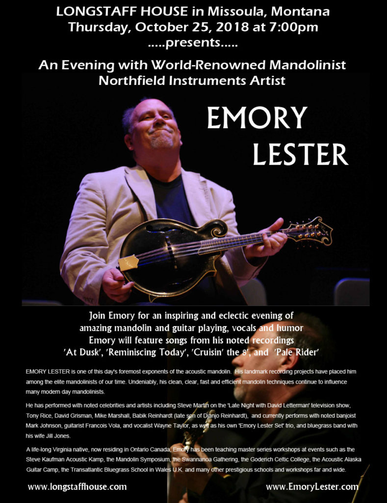 Emory Lester in Missoula Montana on October 5, 2018 at Longstaff House